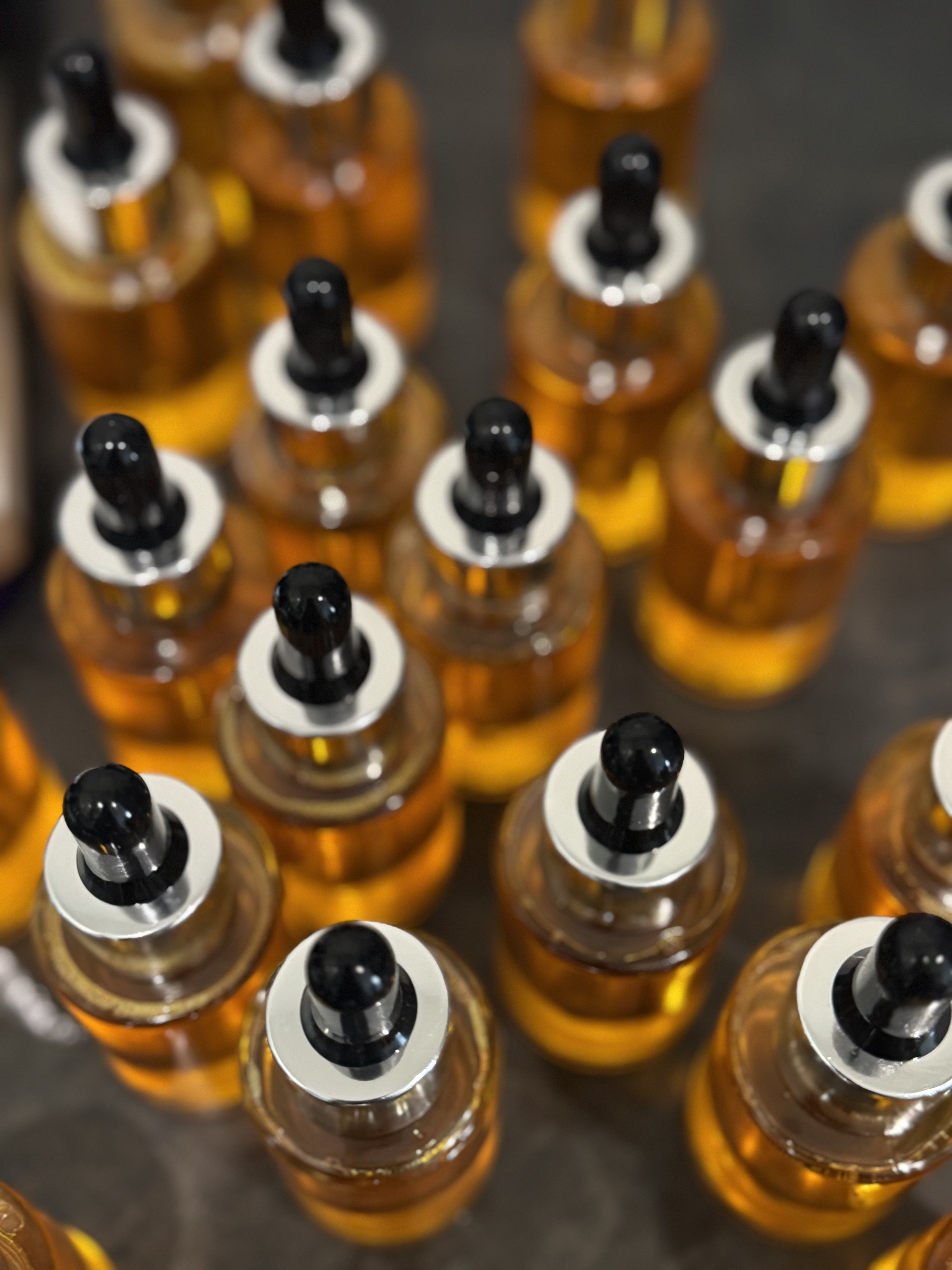 Birds Eye view of grass bottles bundled together